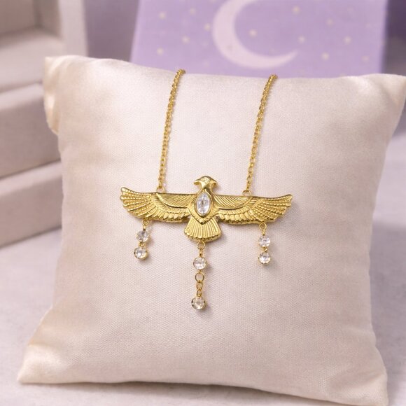 Jewelry - Gold Eagle Pendant Necklace- elegant - day wear - special days